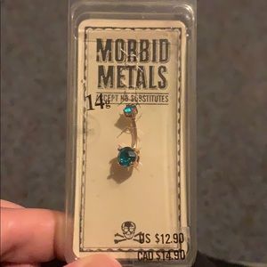 New belly button ring blue.